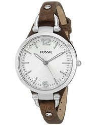 **FREE SHIPPING**Fossil Ladies ES3060 Georgia Three Hand Tan Leather Strap Watch