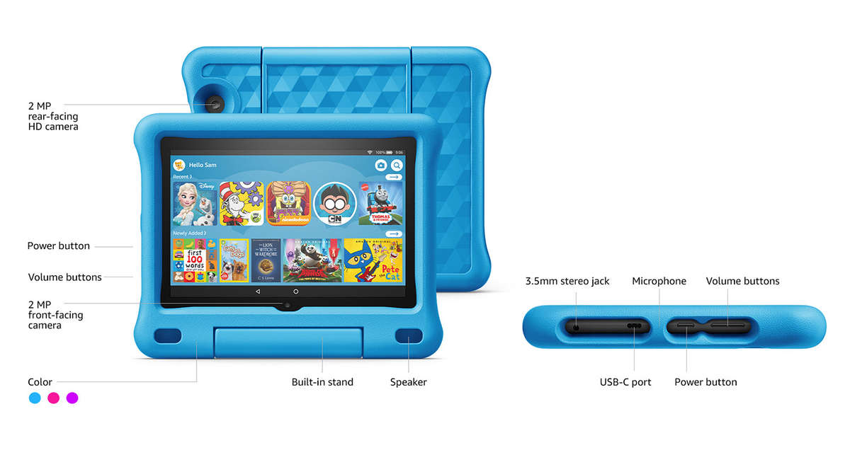 2020 10th Gen Fire HD 8 Kids Edition tablet, 8", 32 GB, Blue Kid-Proof Case 10th generation*IN ST...