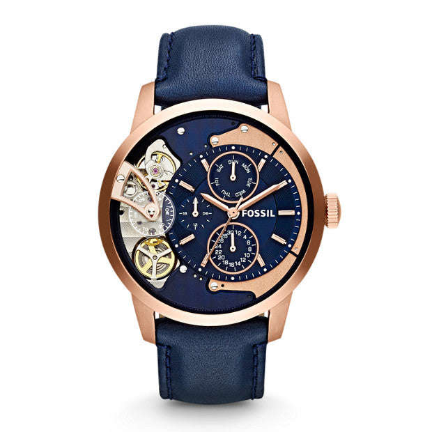 **FREE SHIPPING**FOSSIL Townsman ME1138 Muli-Function Navy Blue Dial Men's Watch