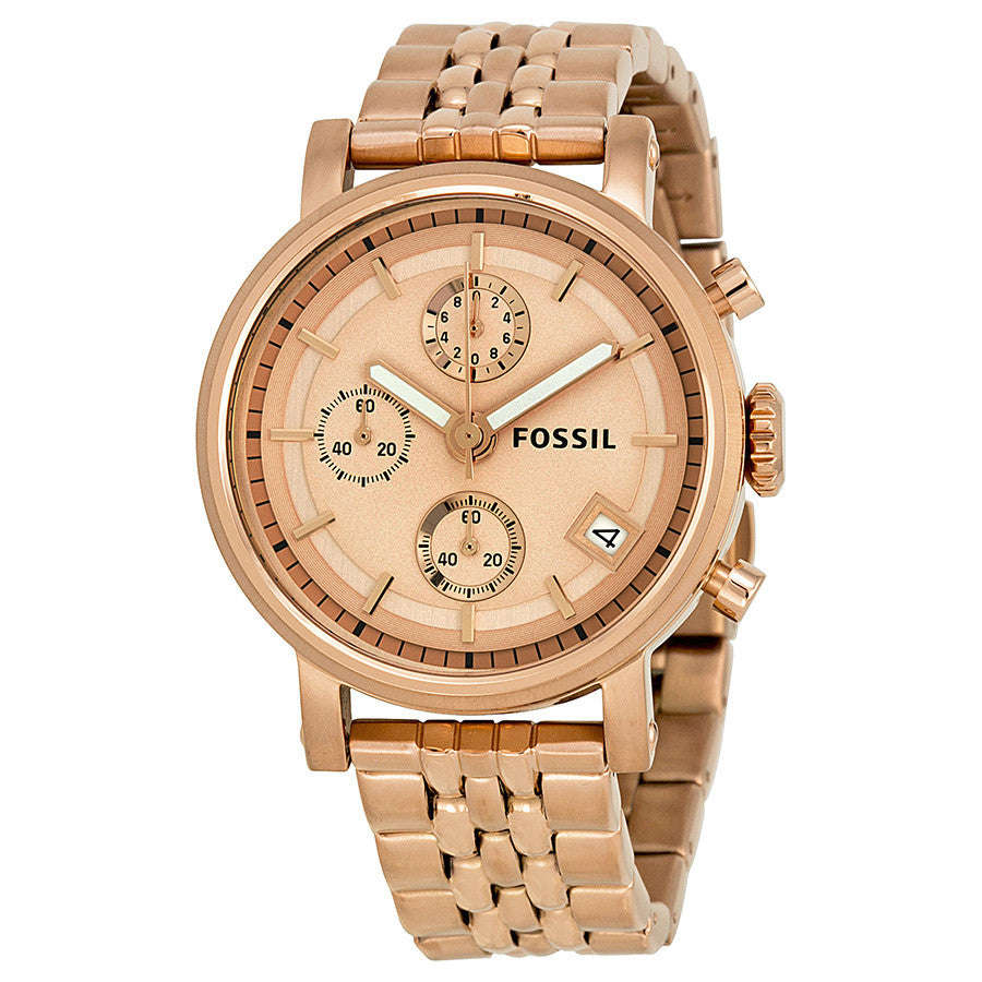 Fossil Ladies ES3380 The Original Boyfriend Rose Gold-Tone Chronograph Watch