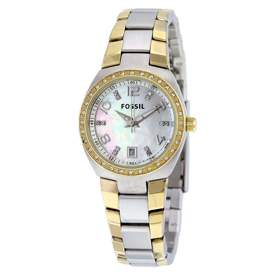 FOSSIL Colleague Mother of Pearl Dial Two-tone Ladies Watch  AM4183