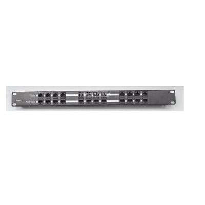 Rackmount 12 port passive PoE injector, Shielded, 1U, Black, 2.1mm Jack