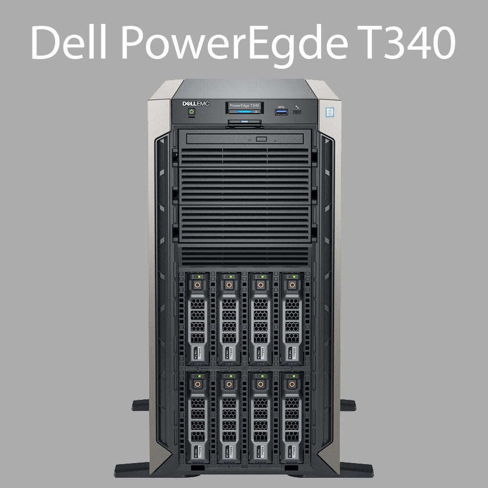 Dell PowerEdge T340 Server: 1 x Xeon E-2246G 3.6Ghz 6C, 64GB Memory, 2 x 960GB SSD + 1TB HDD (Used)
