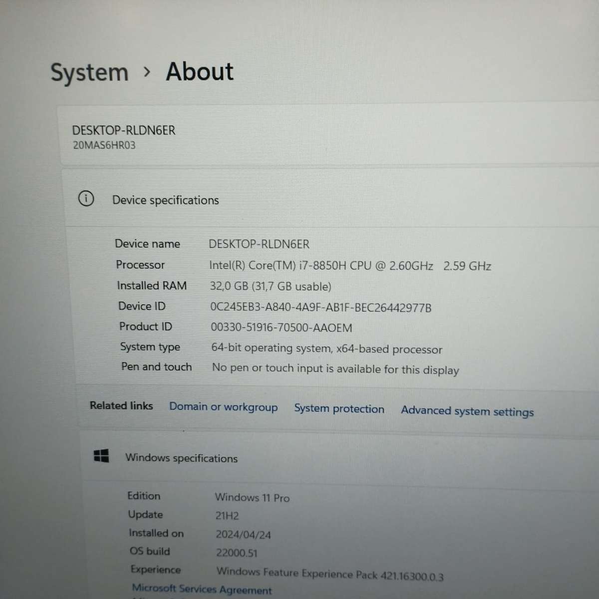 Lenovo ThinkPad P52 Intel Core i7-8850H, 32GB RAM, 512GB SSD, 15.6" Anti-Glare FHD (1920x1080) Wi...