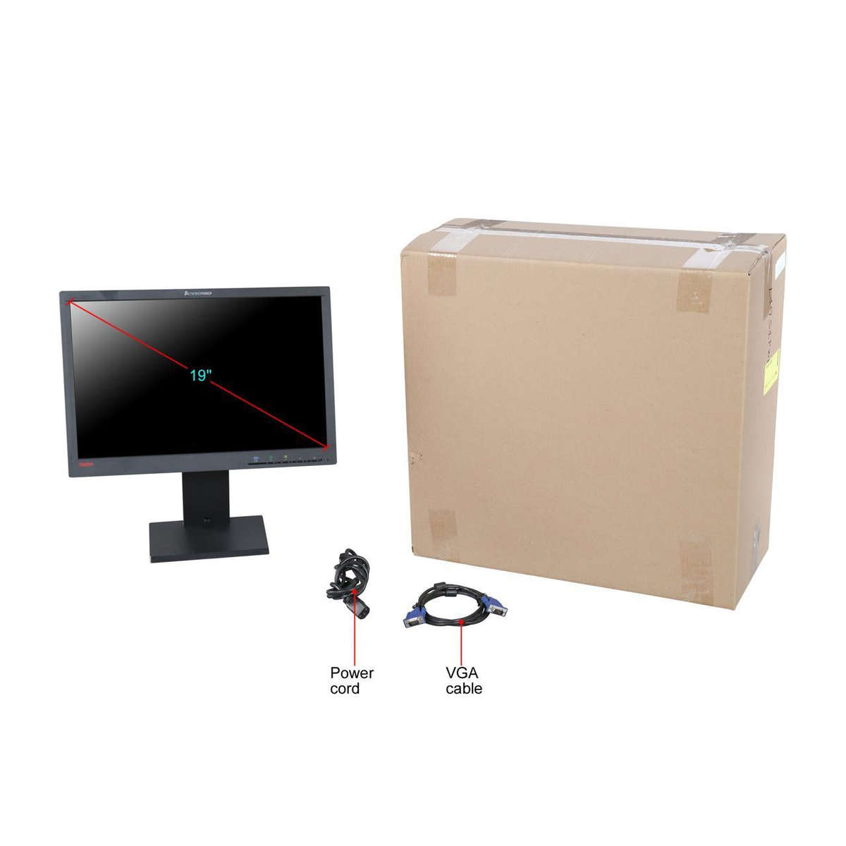 Lenovo ThinkVision L1951pwD 19-inch Widescreen LCD Display Monitor (Refurbished / Used)