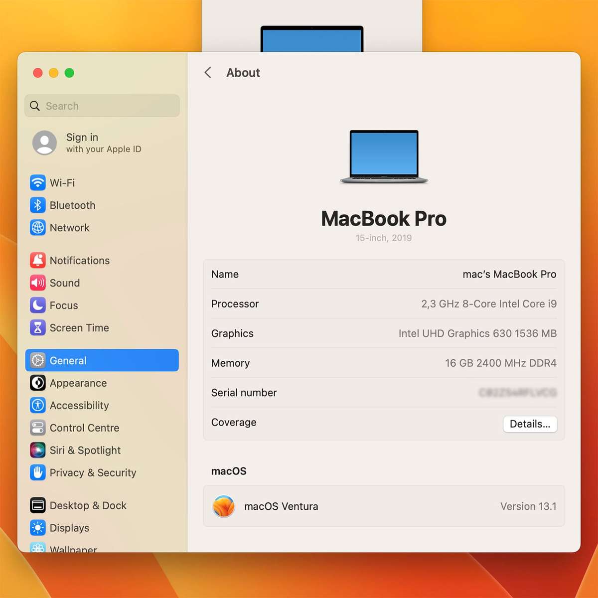 2019 Apple MacBook Pro 15-inch 2.3GHz 8-Core i9 (Touch Bar, 16GB RAM, 512GB, Space Gray)  | model...