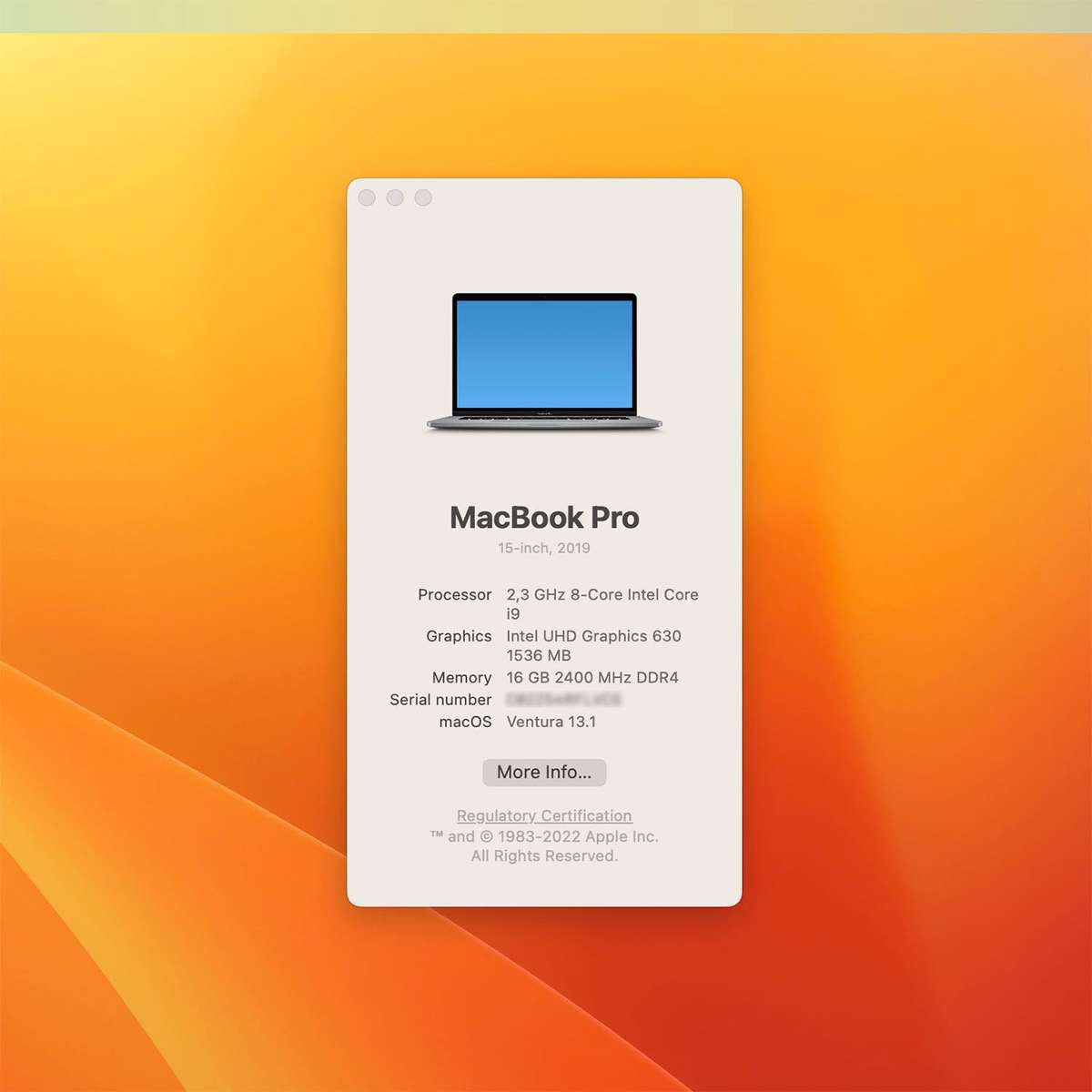 2019 Apple MacBook Pro 15-inch 2.3GHz 8-Core i9 (Touch Bar, 16GB RAM, 512GB, Space Gray)  | model...