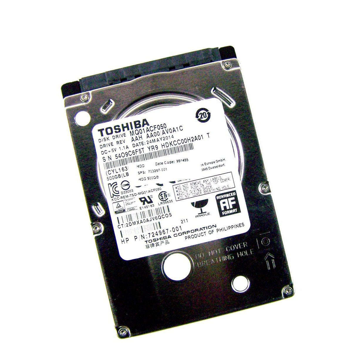 MQ01ACF050 Toshiba 500GB 7200RPM 7mm THIN laptop Hard Drive 2.5" Slim HDD