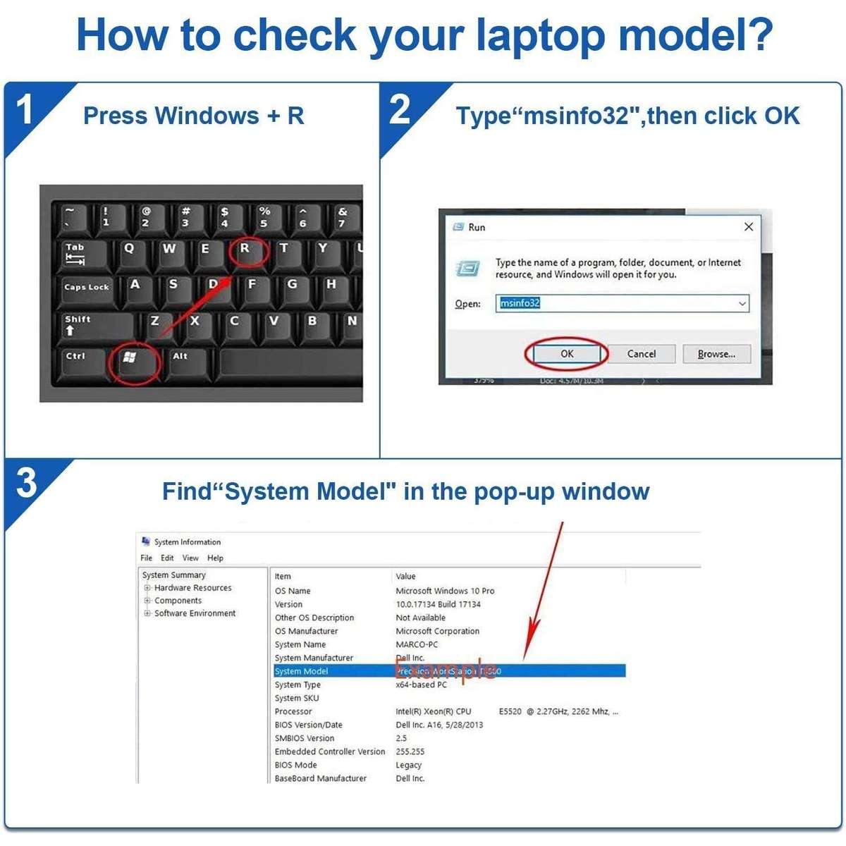 Replacement Battery for Dell Latitude E7270 E7470 Series MC34Y 0MC34Y 242WD