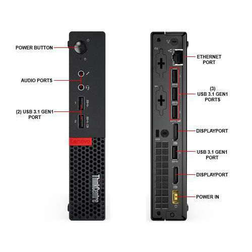 Lenovo ThinkCentre M710q Tiny Desktop:Core i5-6400T, 8GB Mem, 500GB HDD,  Win 10 Pro  (Used)