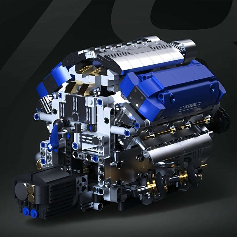 1289pcs MOC Supercar V8 Engine Building Block Electric Version (10002844)