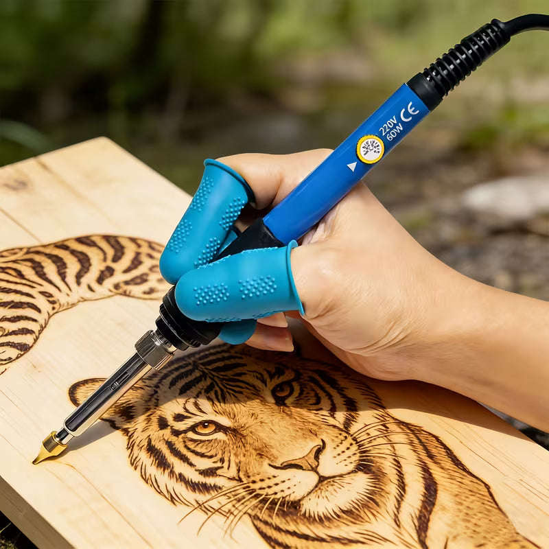 45Pcs 60W Adjustable Temperature Electric Soldering Pyrography Iron Set (10000458)