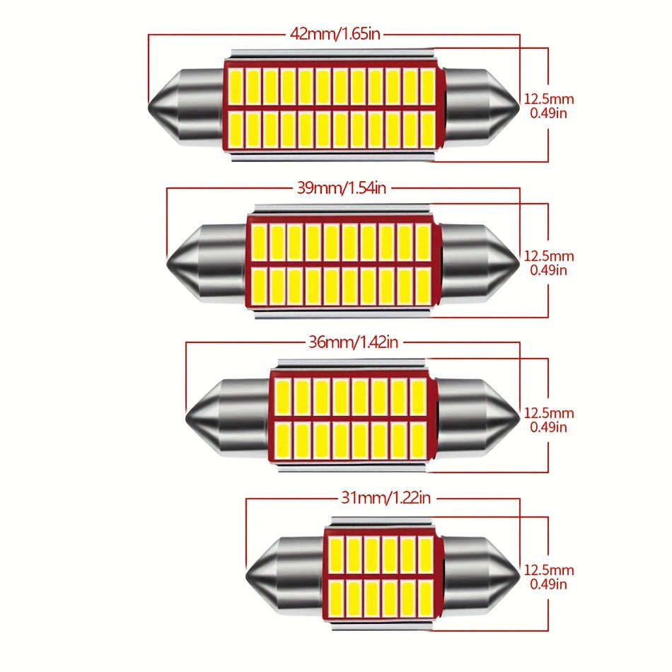 2pcs LED CANBUS C10W 4014 Chip 12V Bulb