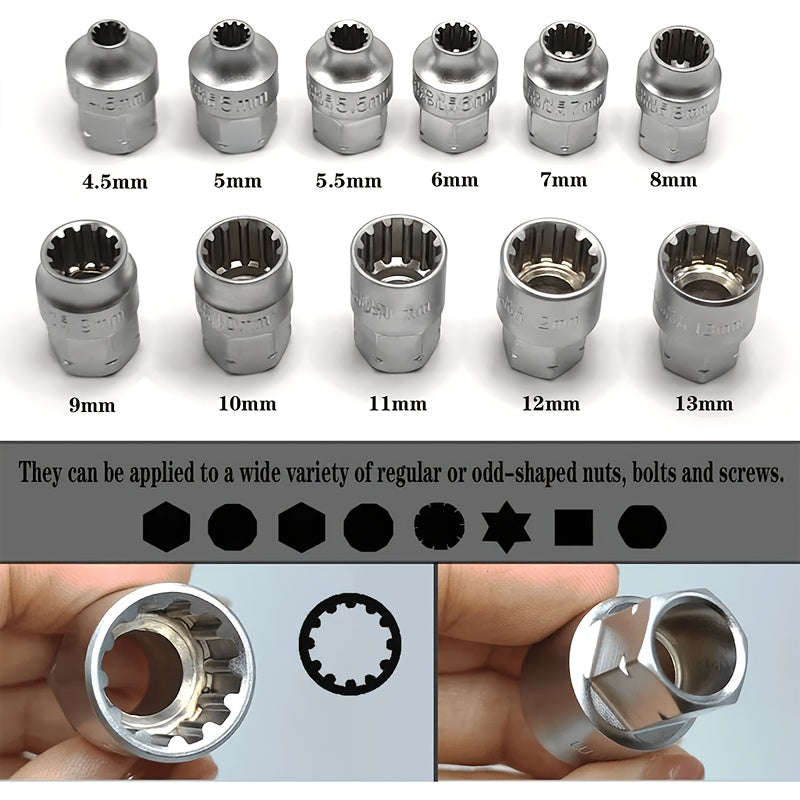 29pcs Pass Through Socket Set 1/4 Inch Drive Impact Master Socket Wrench Kit (10009041)