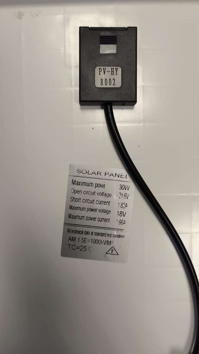 30W 12volt 1.6amp Solar Panel with DC Connector