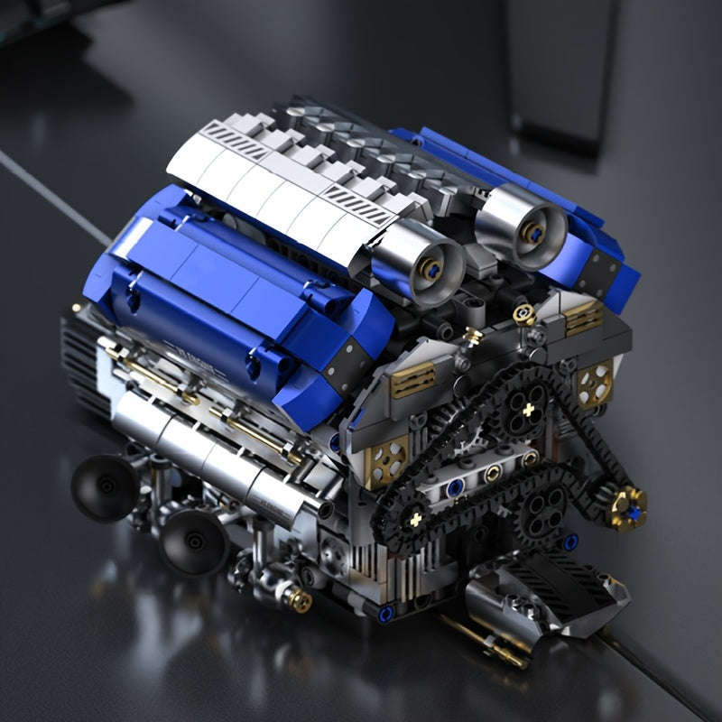 1289pcs MOC Supercar V8 Engine Building Block Electric Version (10002844)