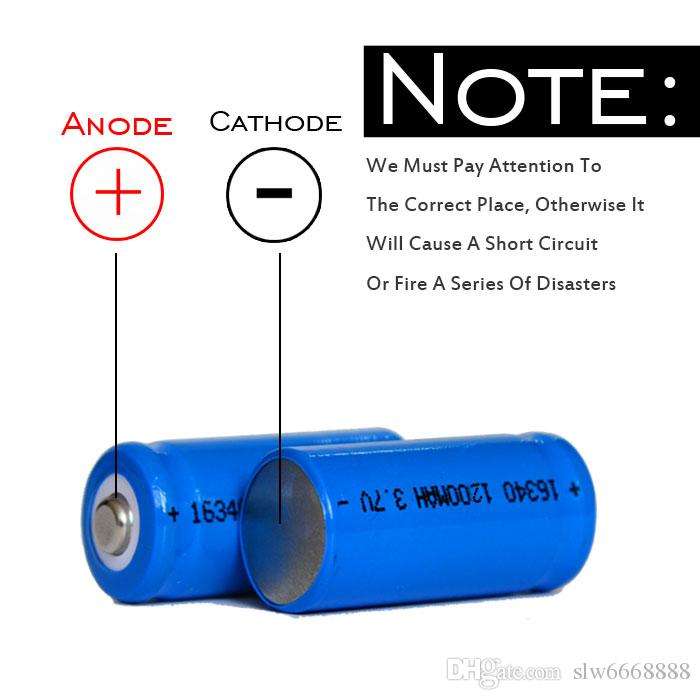 3.7V 1200mAh 16340 Re-chargeable Li-ion Battery - Long-Lasting Power for Electronics (10001027)