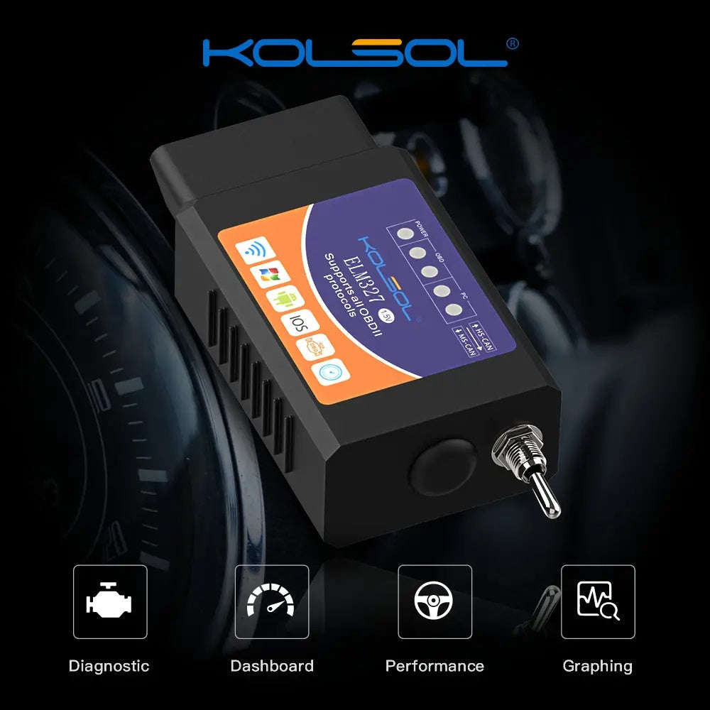 KOLSOL ELM327 V1.5 Wifi Car OBD2 Automobile Diagnostic Tool (50000024)