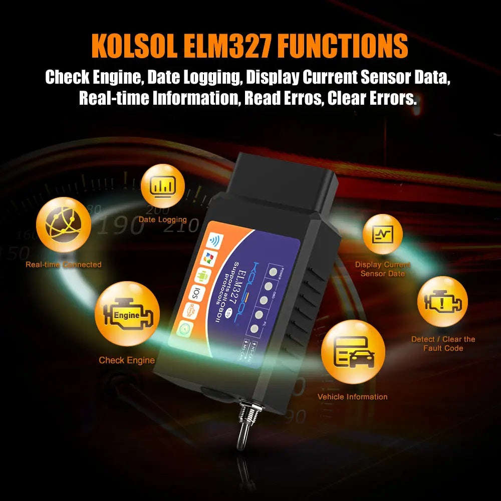 KOLSOL ELM327 V1.5 Wifi Car OBD2 Automobile Diagnostic Tool (50000024)