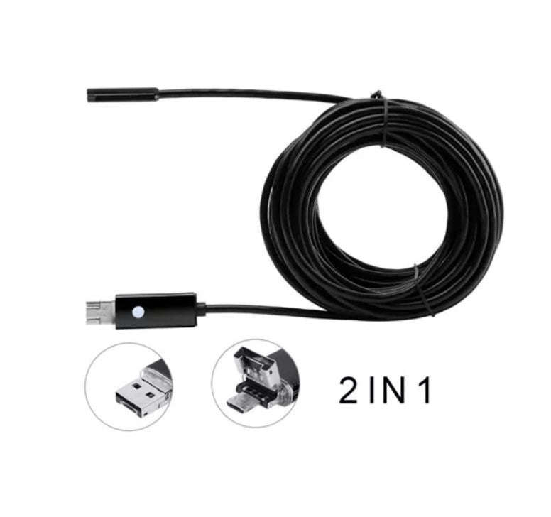 ANDOWL Q-HD211 2 In 1 Waterproof 5m Micro USB Endoscope Inspection Borescope Camera For Android/P...