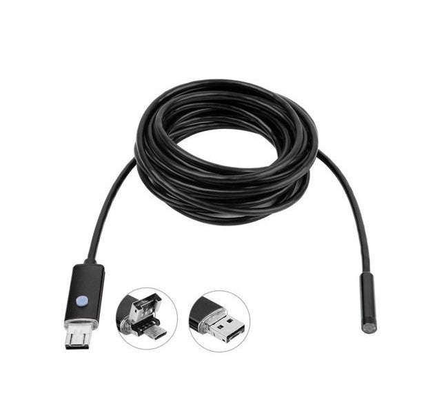 ANDOWL Q-HD211 2 In 1 Waterproof 5m Micro USB Endoscope Inspection Borescope Camera For Android/P...