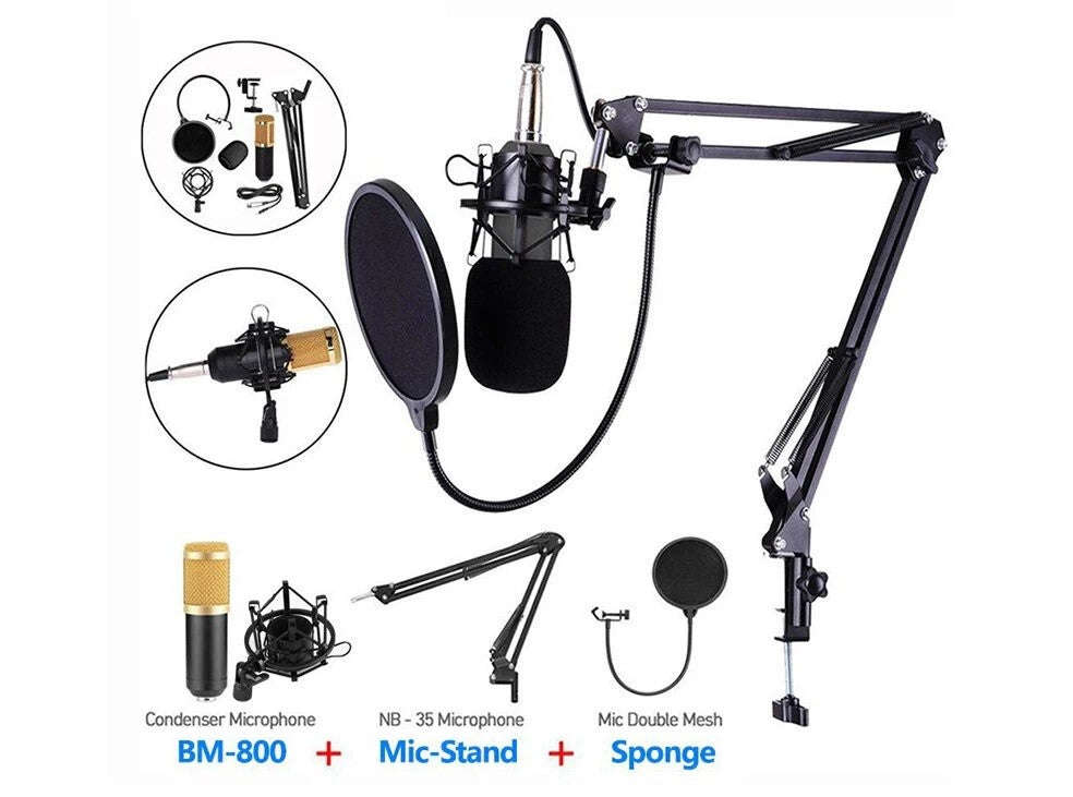 BM800 Condenser Microphone Pro Audio Studio Sound Recording Kit - Professional-Quality Microphone...