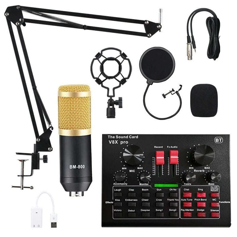 BM800 Condenser Microphone Pro Audio Studio Sound Recording Kit - Professional-Quality Microphone...