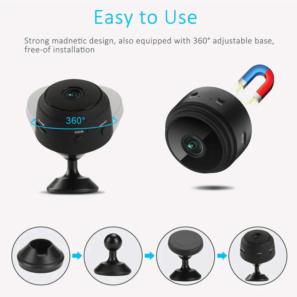A9 1080P HD Mini Wireless WIFI IP Camera DVR - Compact and Versatile Surveillance Device with Rem...