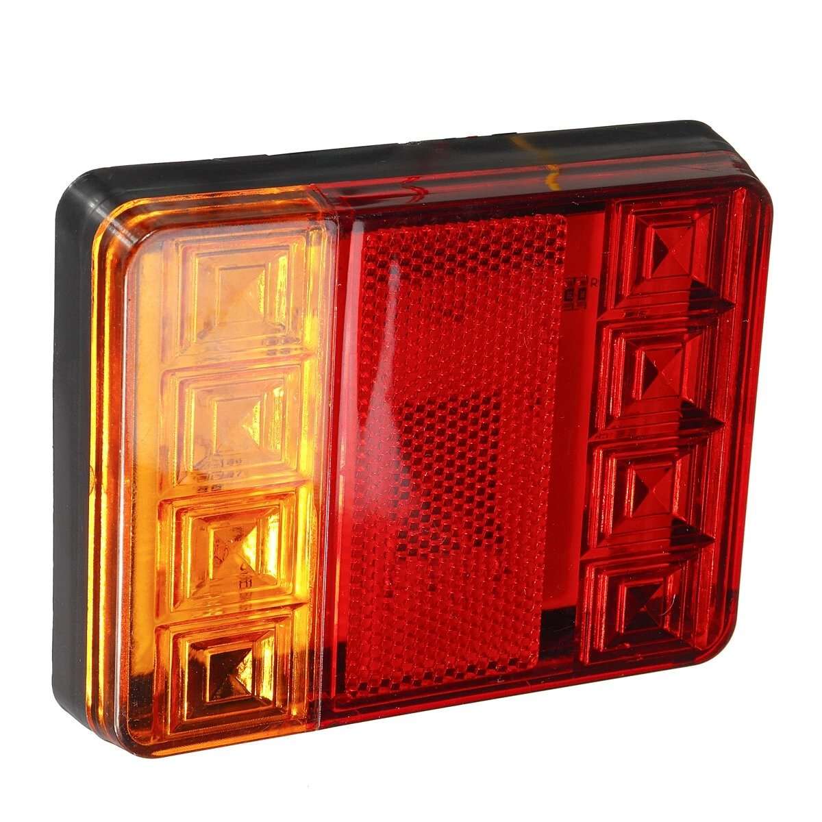2Pcs 24v LED Rear Tail Stop Light RED+Amber 24v Waterproof IP65 for Trailers/Trucks/ATV (10004380)