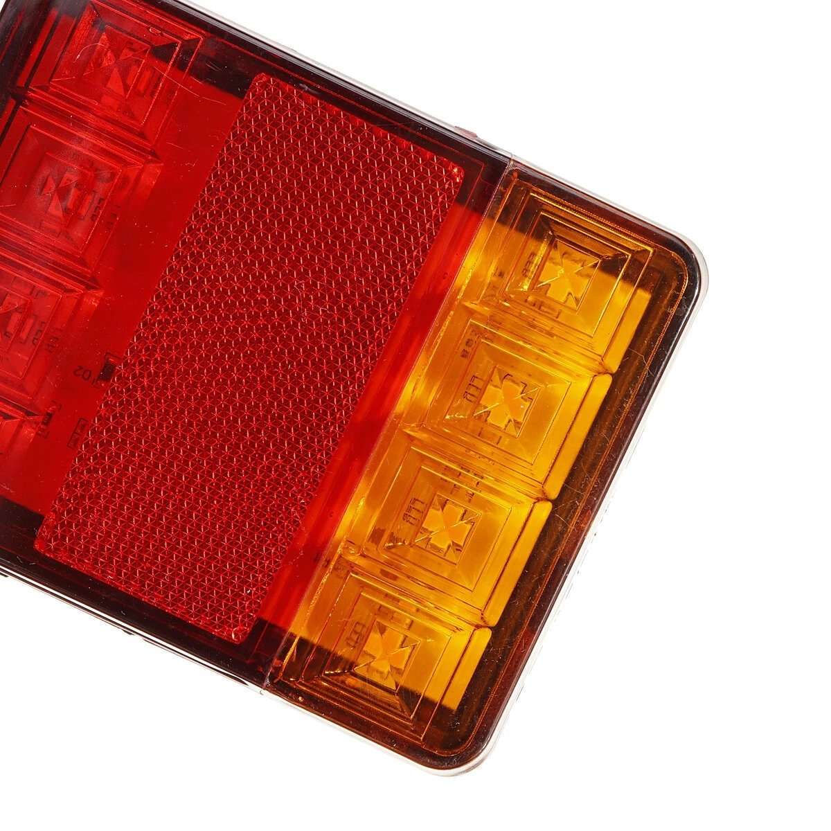 2Pcs 24v LED Rear Tail Stop Light RED+Amber 24v Waterproof IP65 for Trailers/Trucks/ATV (10004380)