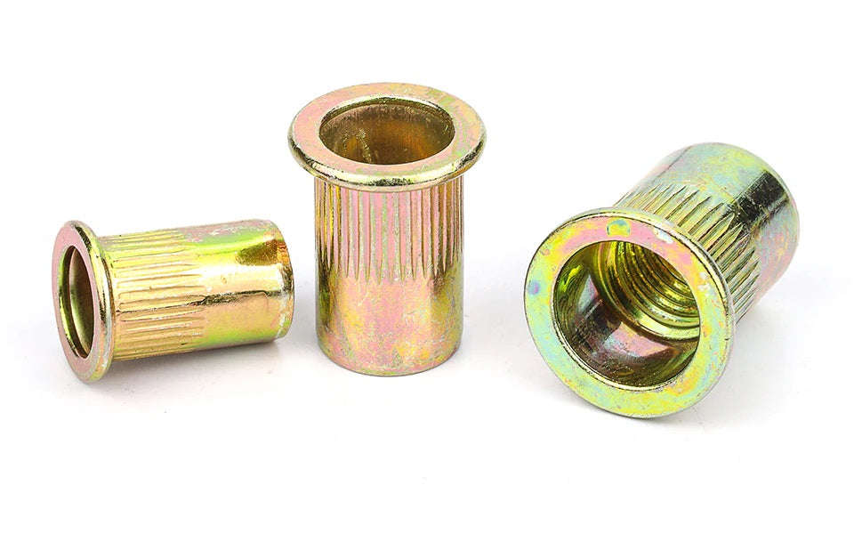 165pcs Blind Rivet Nut M3 M4 M5 M6 M8 M10 M12 Rivnut Carbon Steel Flat Head Threaded Insert Nut K...