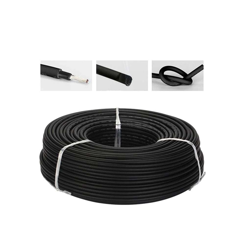 6mm2 Black PURE COPPER Flexible Solar Power Wire - Black (10004685)