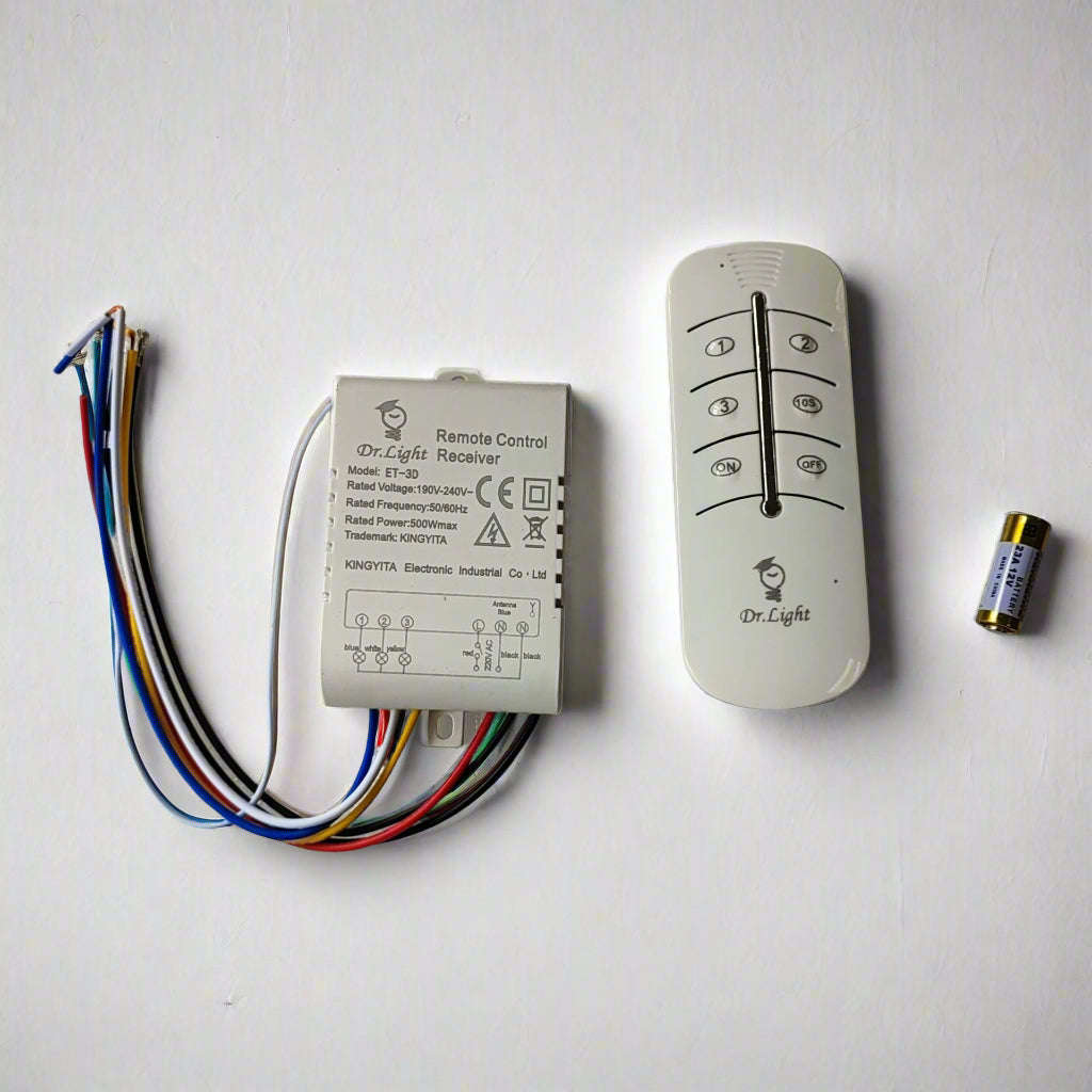 DR Light 3 Channel AC 220v 500watt Remote Controlled Switch for Lights (10005096)