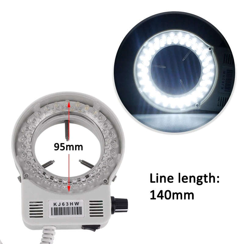 48MP 4K HDMI/USB/VGA/CCD Digital Electronic Microscope Camera set 130X Lens+LED Ring Light (10005...