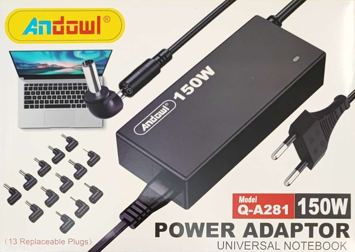 Andowl Q-A281 150W Universal Laptop AC Charger Kit (10006030)