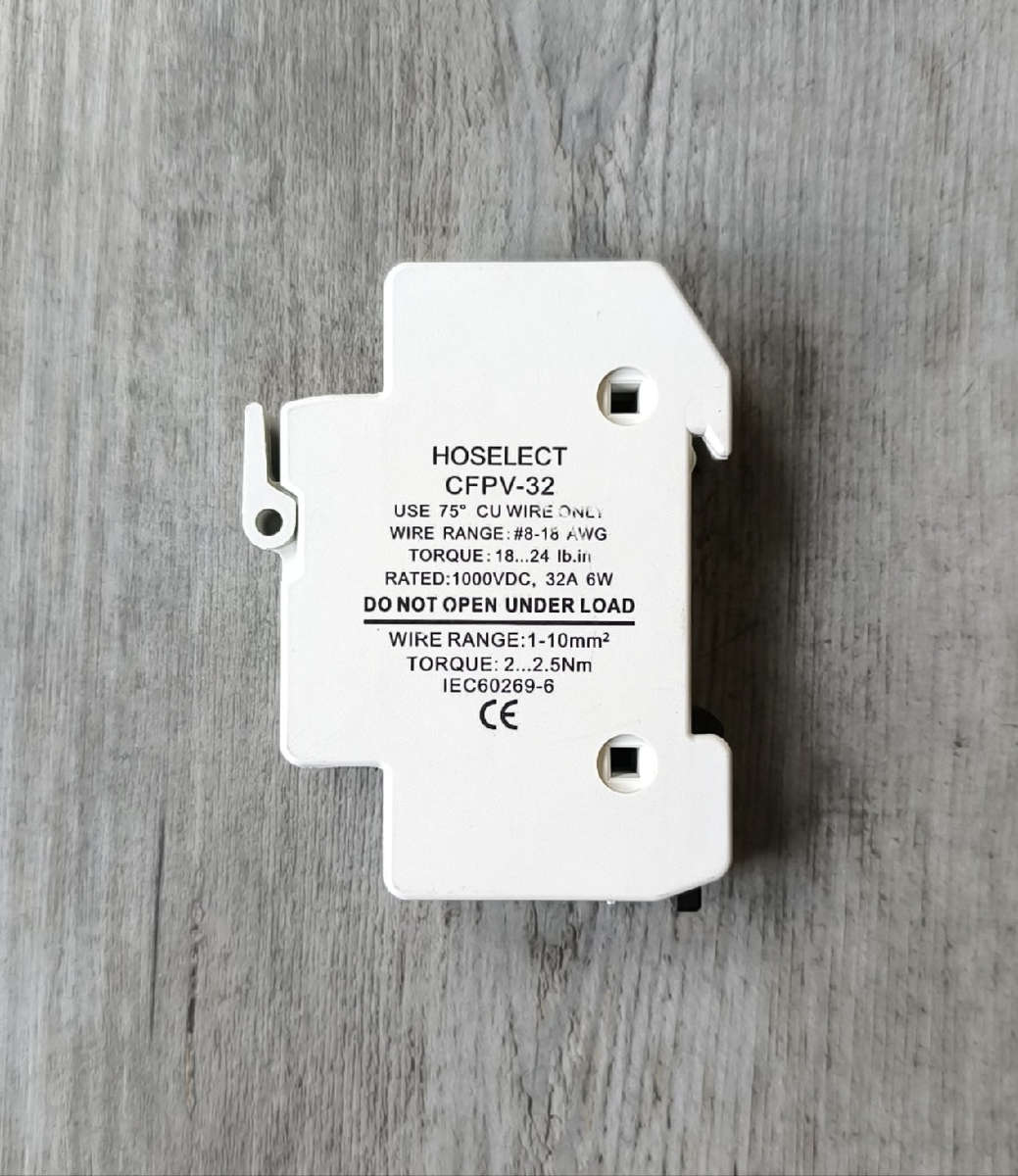 Hoselect 1000v 32 Amp Solar PV DC Fuse Holder - Reliable Overcurrent Protection