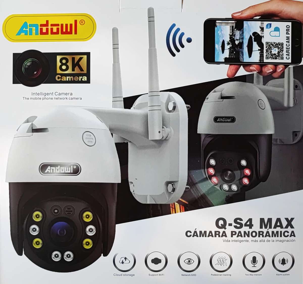 ANDOWL Q-S4 MAX 8K AI Wifi Outdoor Constant Speed Dome IP PTZ Camera - with Mobile App support, R...