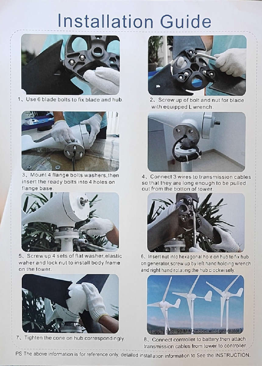400W 3 Blades 48VDC Wind Turbine with Charge Controller (10008912)