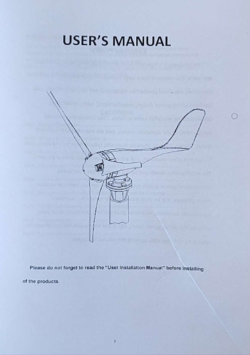 400W 3 Blades 48VDC Wind Turbine with Charge Controller (10008912)