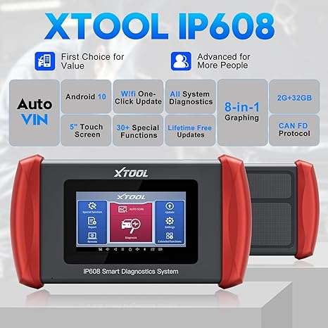 XTOOL IP608 Automotive Diagnostic Scan Tool - FREE Software Updates (10006863)