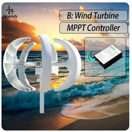 500W 24V 5 Blade Vertical Wind Turbine for Home Use - Clean and Efficient Energy Generation (1000...