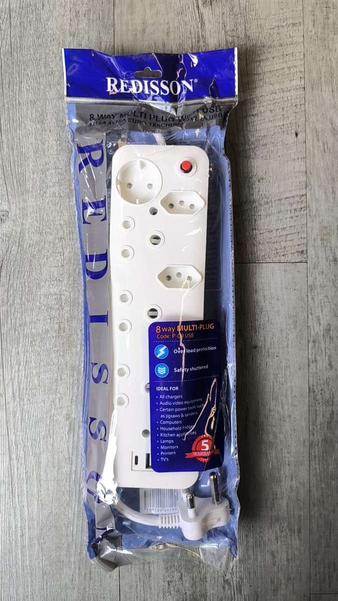 REDISSON 8 Way 3x16Amp 4x16Amp Euro 1x Schuko 3x 2.1A USB Port 220v Multi-Plug (10007068)