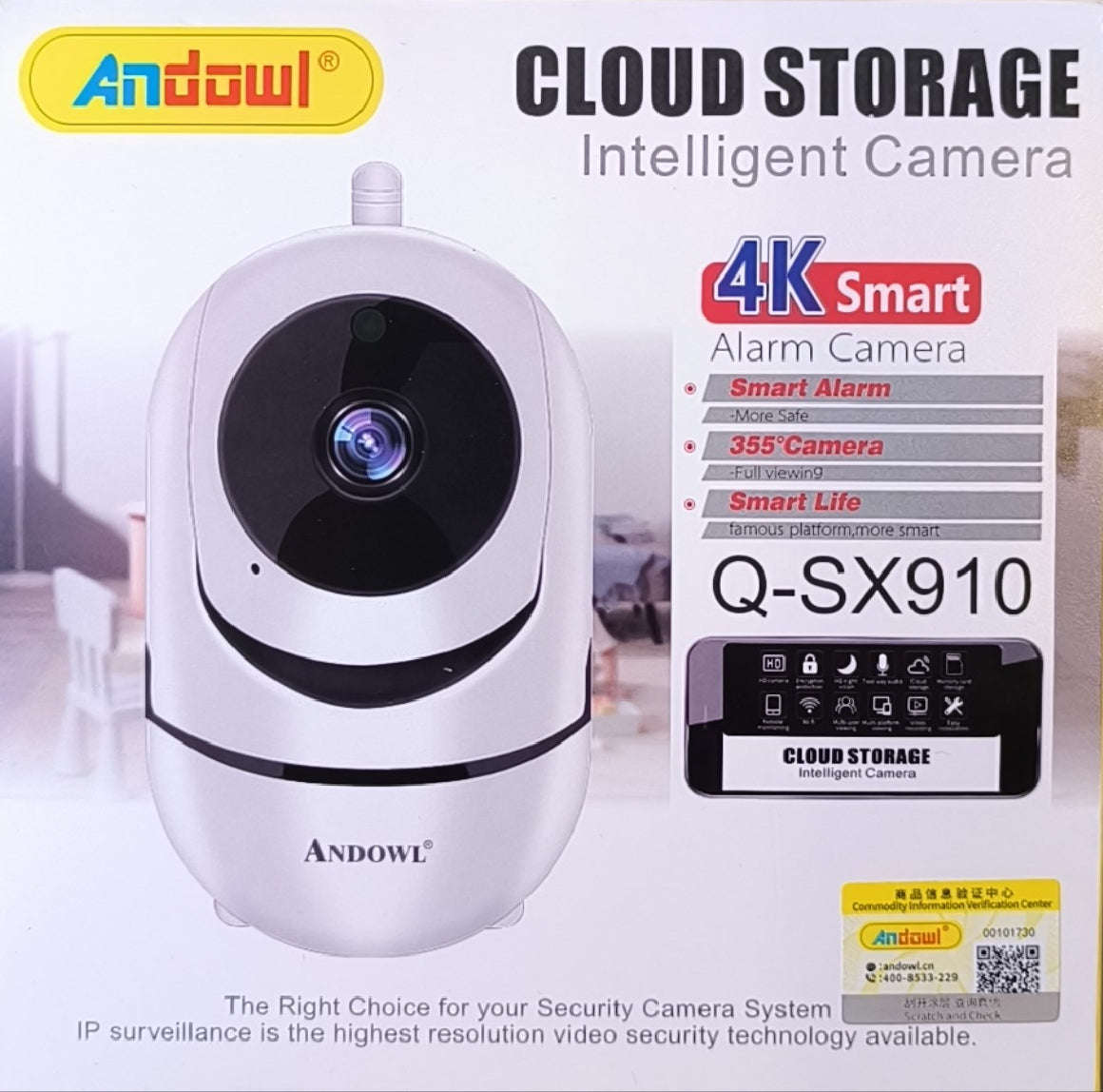 Andowl Q-SX910 4K Smart Intelligent Nanny Camera with Cloud Storage  (10007137)