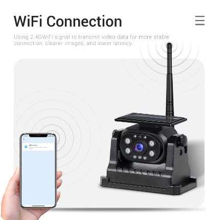 Podofo Wireless WiFi Reversing Rear View Waterproof Infrared Night Vision Camera for Trucks, Tr...