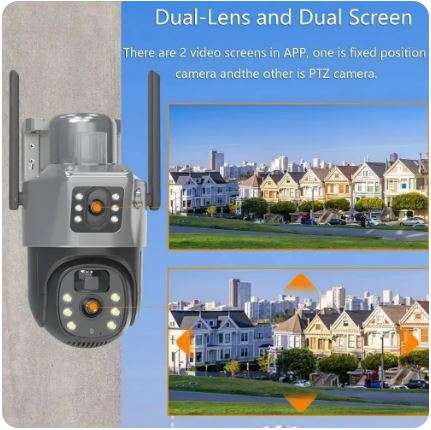 Solar Outdoor Surveillance Camera 4G Sim 4K 8MP Three Lens 10 Digital Zoom Wireless PTZ IP66 Secu...
