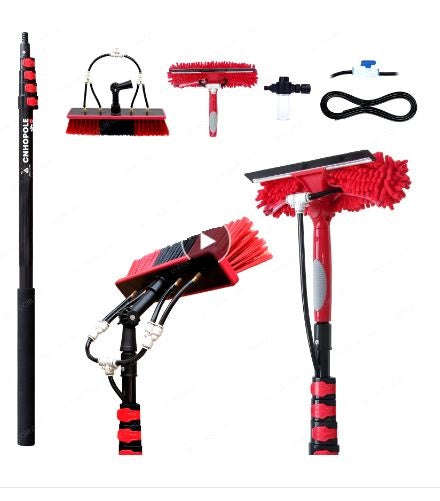 6Meter Water Fed Pole Brush with Squeegee Solar Panel/Window Cleaning Kit