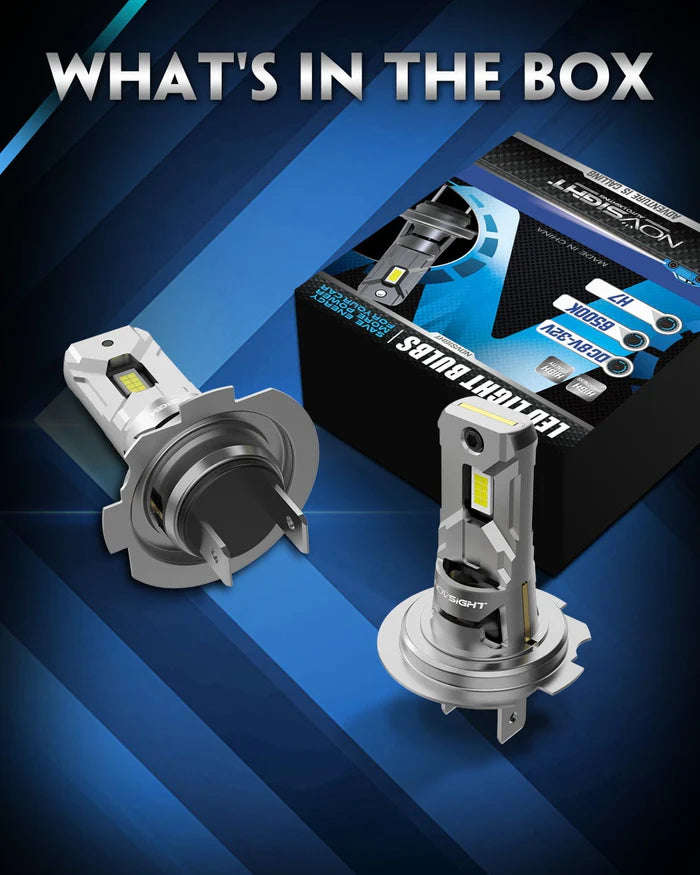 Novsight N64 Pro-Mini Series | H7 LED Wireless 60W, 12000LM 6500K White Headlight Kit - Upgrade Y...