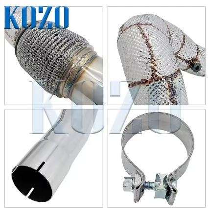 Downpipe Exhaust Pipe Kit for Audi A3/S3 2.0 Turbo and MK7/7.5 Golf R Quattro with Heat Shielding...