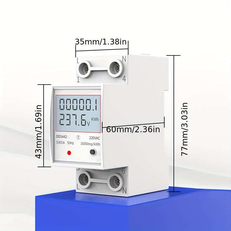 Mutifunction 60Amp  Household Electricity Meter LCD Electricity Meter Single-phase 220v