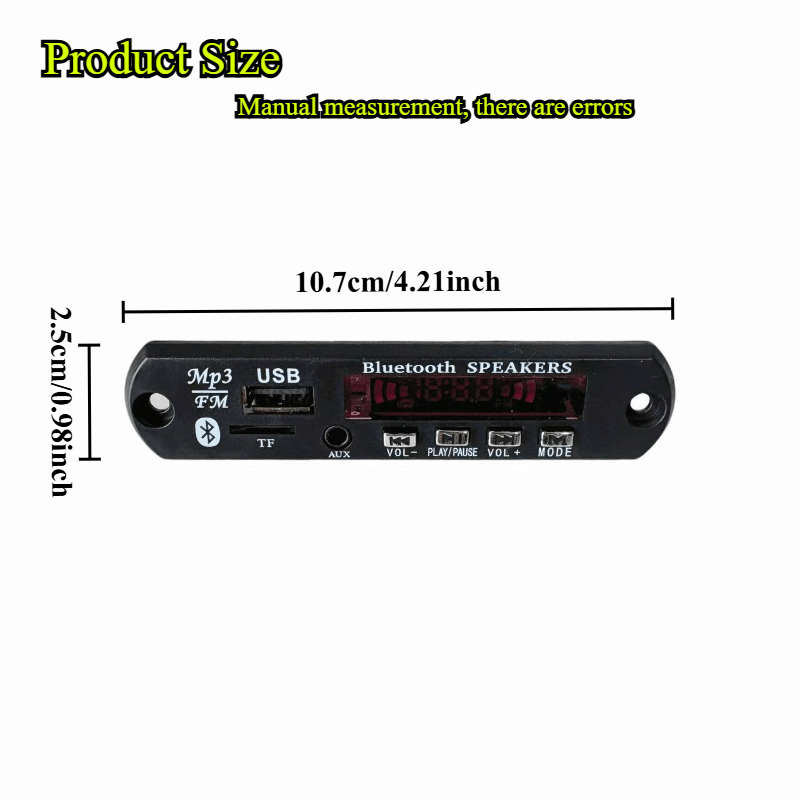 12V MP3 WMA Decoder Board USB AUX TF FM Radio (10000296)